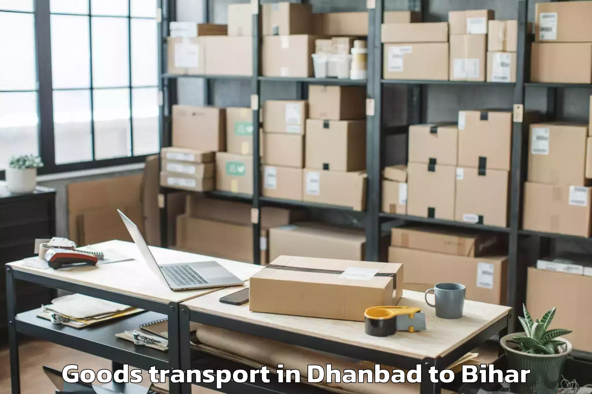 Affordable Dhanbad to Bairgania Goods Transport